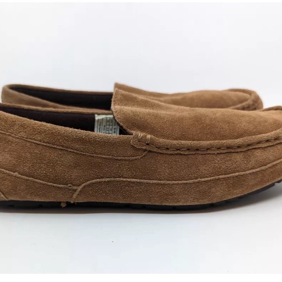 Ugg Sz 8 Alder Tan Suede Faux Shearling Lined Slippers - Picture 6 of 6